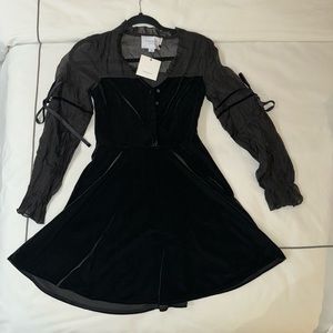 The Shirt velvet long sleeve dress XS